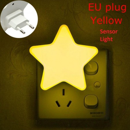 Mini Star Night Light Sensor Control US Plug Wall Lamp