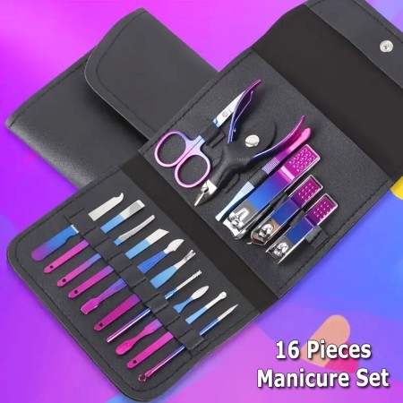 Rainbow 16Pcs Manicure Nail Care Set