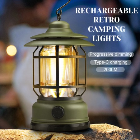 Portable Retro Camping Lamp (Green)