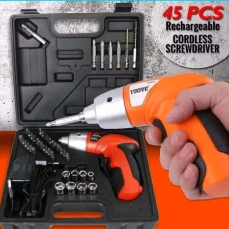 45 Pcs Tools Set Rechargeable Cordless Screwdriver