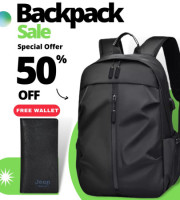 Waterproof Multi-Functional Laptop Backpack Black (Moneybag Free)