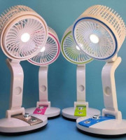 Rechargable Folding Fan Ultra With LED Light Code-LR-01