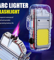 Waterproof Electronic Arc Plasma Lighter With Flashlight (k3)