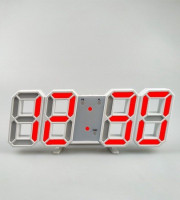 3D Digital Wall Clock LED Table Clock (Red Color)