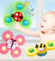 (Intact Boxed 3 pis Set) Baby Colourful Educational Spinner Toy Kids