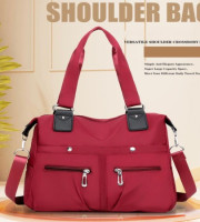 Long Capacity Lightweight Casual Shoulder Bag (Red)