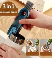 3 in 1 Bottle Gap Lid Cup Cover Cleaning Brush - 1pc