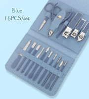 16pcs Stainless Steel Nail Cutter Tool Set (Blue)