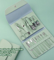 16pcs Stainless Steel Nail Cutter Tool Set (Green)