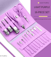 16pcs Stainless Steel Nail Cutter Tool Set (Purple)