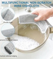 Magic Dishwashing Towel Metal Steel Wire Cleaning Rag (5pcs)