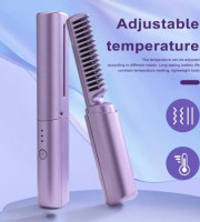 2-in-1 Mini Portable Wireless Straight Hair Comb for Curly Hair & Beard