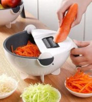 9 in 1 Multi-function Magic Rotate Vegetable Cutter with Drain Basket