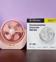 JY Super JY-1881 Lithium Rechargeable Mini Table Fan With LED Light