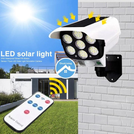 77 LED Solar Security Light – PIR Motion Sensor Waterproof Outdoor Wall Lamp